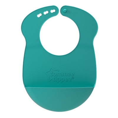 Мек силиконов лигавник с джоб Tommee Tippee Roll & Go, Тюркоаз, 6m +