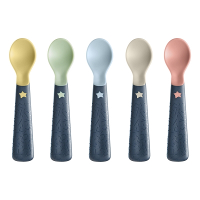 Комплект лъжички за самостоятелно хранене Tommee Tippee - EasyGrip, 6 m+, 5 броя
