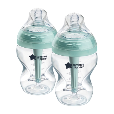 Комплект самостерилизиращи се бебешки шишета Tommee Tippee - Advanced Anti Colic, 260 ml, 2 броя