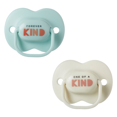 Ортодонтични залъгалки Tommee Tippee - AnyTime, Kind Синя и Бежова с кутия за стерилизиране, 0-6 m, 2 броя