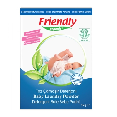 Органичен прах за пране на бебешки дрехи Friendly Organic - 1 kg