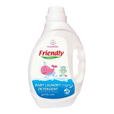 Препарат за пране на бебешки дрехи Friendly Organic - Цветя, 2 l