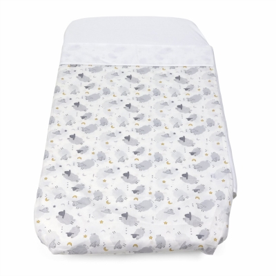 Комплект чаршафи Chicco - За матрак Baby Hug, Grey Sheep