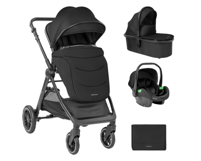 Комбинирана количка 3 в 1 с кош за новородено Kikkaboo – Ava, Black