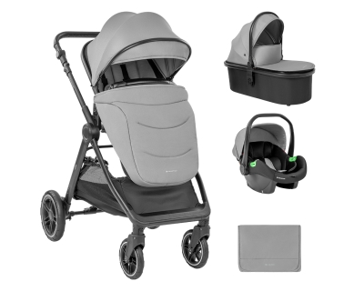 Комбинирана количка 3 в 1 с кош за новородено Kikkaboo – Ava, Grey