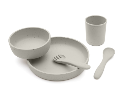 Сет за хранене Kikkaboo - Platinum Silicone, Sand, 5 части