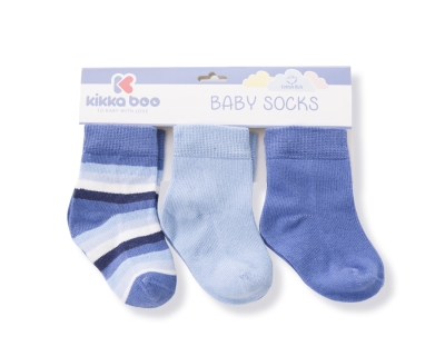 Бебешки чорапи Kikkaboo - Stripes, Light Blue, 1-2 г