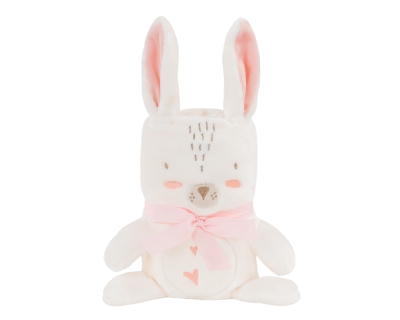 Бебешко одеяло с 3D бродерия Kikkaboo - Rabbits in Love, 75 х 100 сm