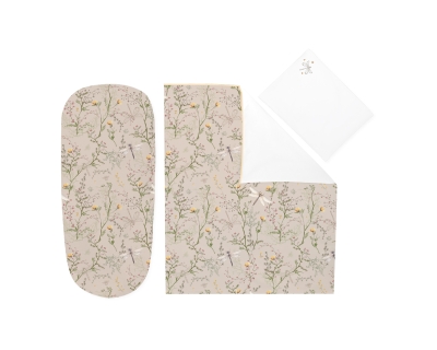 Бебешки спален комплект за количка Kikkaboo - Secret Garden, 6 части, Beige