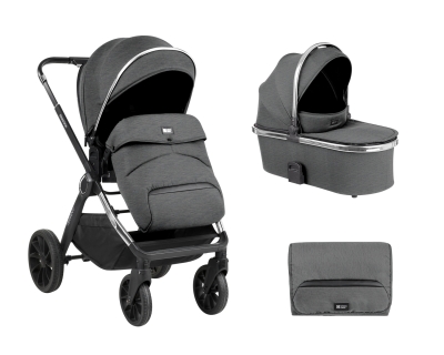 Комбинирана бебешка количка 2 в 1 Kikkaboo - Tiffany, Dark Grey