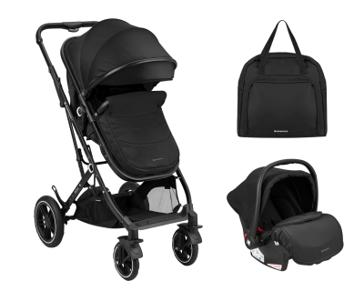 Комбинирана количка 3 в 1 Kikkaboo - Alba, Black