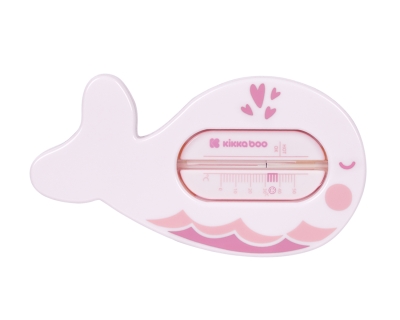 Термометър за вода Kikkaboo - Whale, Pink