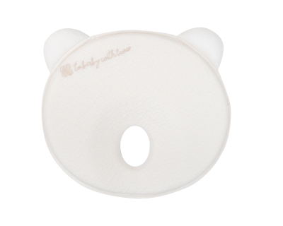 Бебешка мемори ергономична възглавница Kikkaboo - Bear Airknit, White