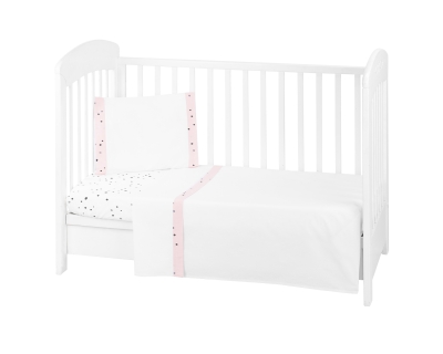 Бебешки спален комплект с бродерия Kikkaboo - Bear with me , 60 х 120 сm, Pink, 3 части