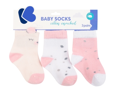 Бебешки чорапи с 3D уши Kikkaboo - Bear with me, Pink, 6 - 12 m