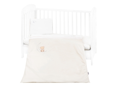 Бебешки спален комплект с бродерия Kikkaboo - Dream Big, Beige, 3 части