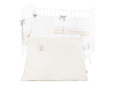 Бебешки спален комплект с бродерия Kikkaboo - Dream Big, 70 х 140, Beige, 6 части
