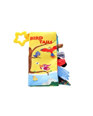 Текстилна книжка с чесалка Kikkaboo - Bird tails