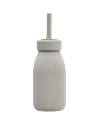 Силиконово шише със сламка Kikkaboo - Platinum Silicone, Sand