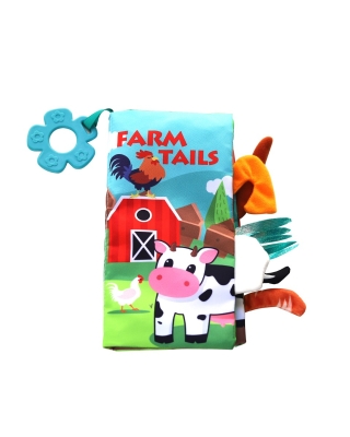 Текстилна книжка с чесалка Kikkaboo - Farm tails