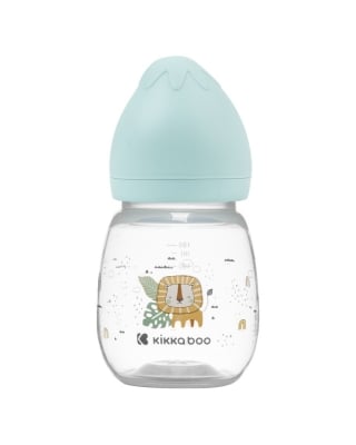 Бебешко шише с широко гърло Kikkaboo Clouds - Savanna, 180 ml, Mint