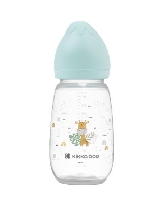 Бебешко шише с широко гърло Kikkaboo Clouds - Savanna, 310 ml, Mint