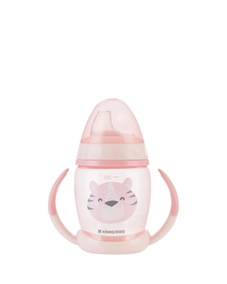 Чаша със силиконов Kikkaboo - Happy face, 200 ml, Pink