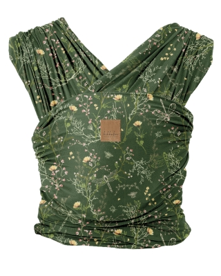 Слинг за носене на бебе Kikkaboo - Isla, Secret Garden, Deep Green
