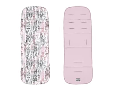 Двулицева подложка за количка Kikkaboo - Leaves, Pink