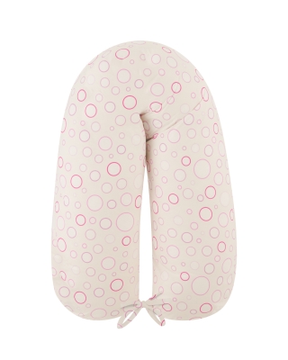 Възглавница за бременни Kikkaboo, Pink Circles, 150 сm
