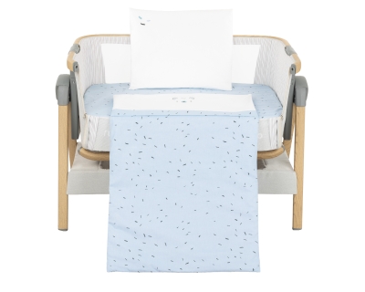 Бебешки спален комплект за мини кошара Kikkaboo - Bear with me, 5 части, Blue