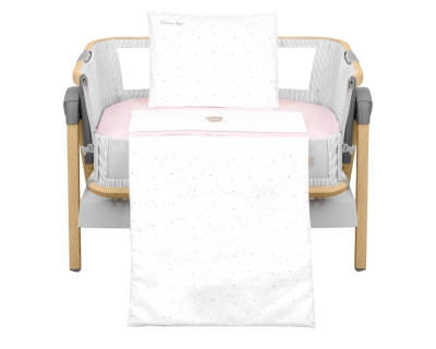 Бебешки спален комплект за мини кошара Kikkaboo - Dream Big, Pink, 3 части