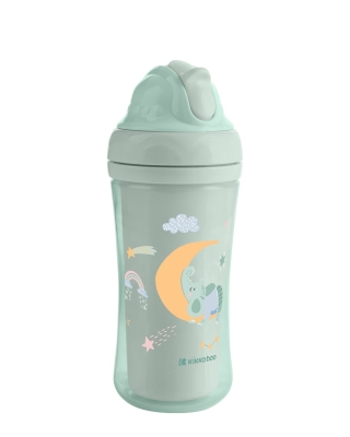 Чаша със силиконовa сламка Kikkaboo - Moony me, 220 ml, Mint