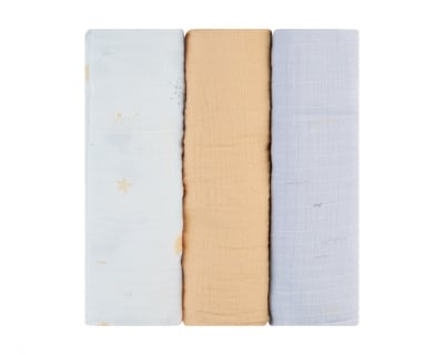 Муселинови пелени Kikkaboo - 100 х 100 cm, Seally Me, 3 броя