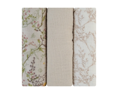 Муселинови пелени Kikkaboo - Secret Garden, Beige, 75 х 75 сm