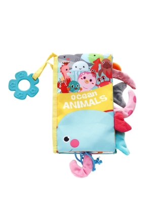 Текстилна книжка с чесалка Kikkaboo, Ocean animals