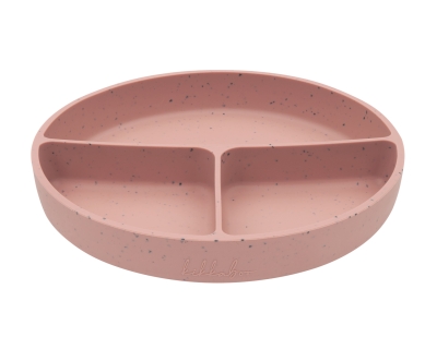 Чиния с отделения и вакуумно дъно Kikkaboo - Platinum Silicone, Blush