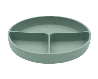 Чиния с отделения и вакуумно дъно Kikkaboo - Platinum Silicone, Sage