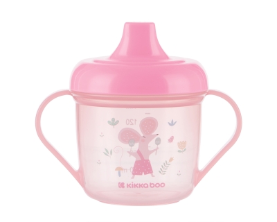 Неразливаща се чаша с твърд накрайник Kikkaboo - Forest Party, 150 ml, Pink