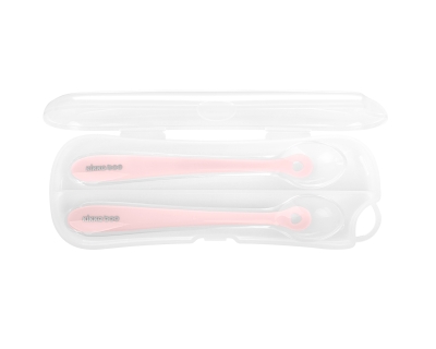 Комплект бебешки силиконови лъжички Kikkaboo, Pink, 2 броя