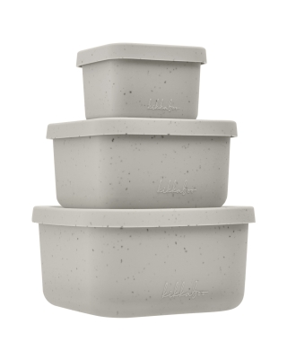 Комплект кутии за храна Kikkaboo - Platinum Silicone, Sand, 3 броя