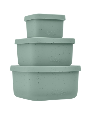 Комплект кутии за храна Kikkaboo - Platinum Silicone, Sage, 3 броя