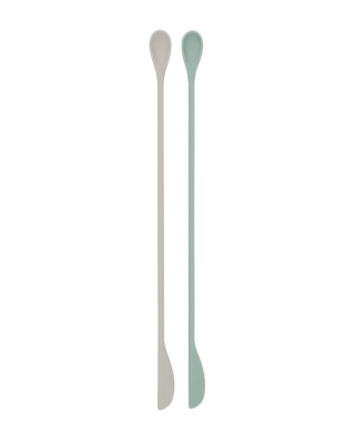 Комплект лъжици за разбъркване Kikkaboo - Platinum Silicone, 2 броя