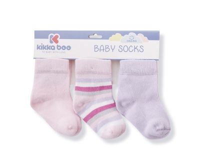 Бебешки чорапи Kikkaboo - Stripes, Purple, 1-2 г