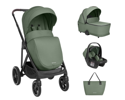 Комбинирана бебешка количка 3 в 1 Kikkaboo - Chiara, Army Green