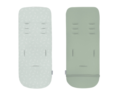 Двулицева мемори подложка за количка Kikkaboo - Leaves, Mint