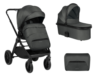 Комбинирана детска количка 2 в 1 Kikkaboo - Tiffany, Dark Grey