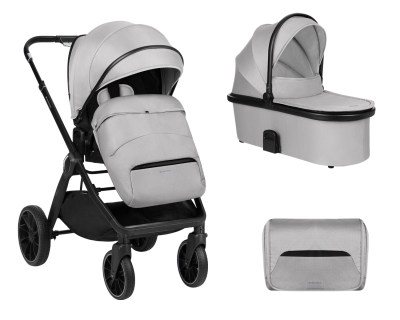Комбинирана детска количка 2 в 1 Kikkaboo - Tiffany, Light Grey