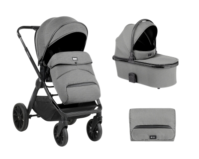 Комбинирана бебешка количка 2 в 1 Kikkaboo - Tiffany, Light Grey