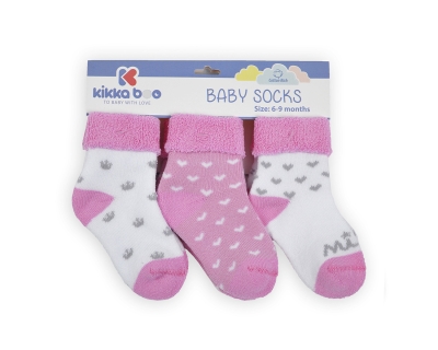 Бебешки памучни термо чорапи Kikkaboo - Момиче, 6-9 m